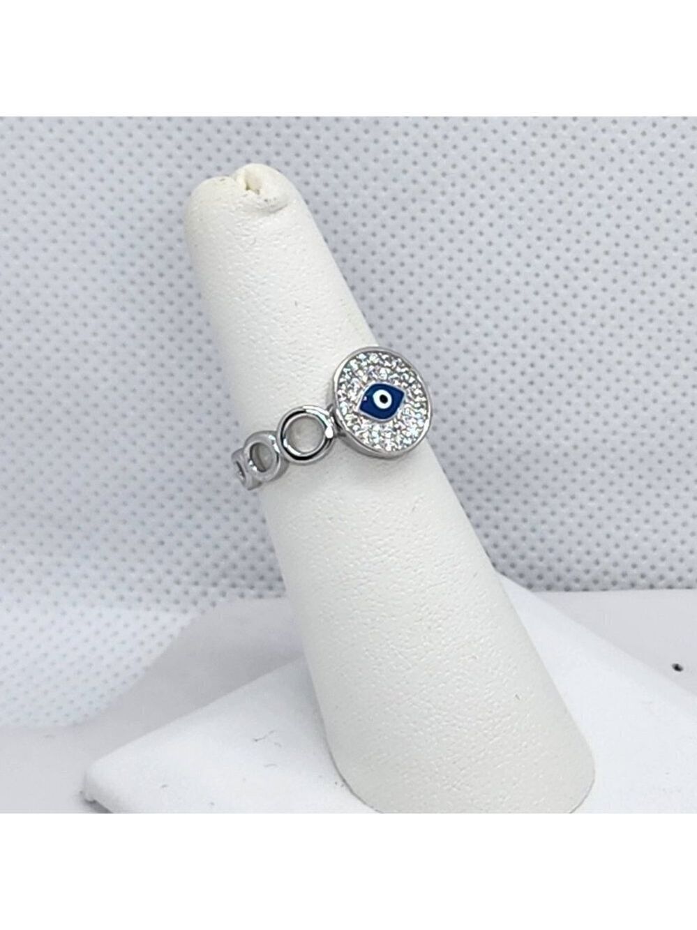 Brand New Sterling Silver 925 Blue Evil Eye Ring